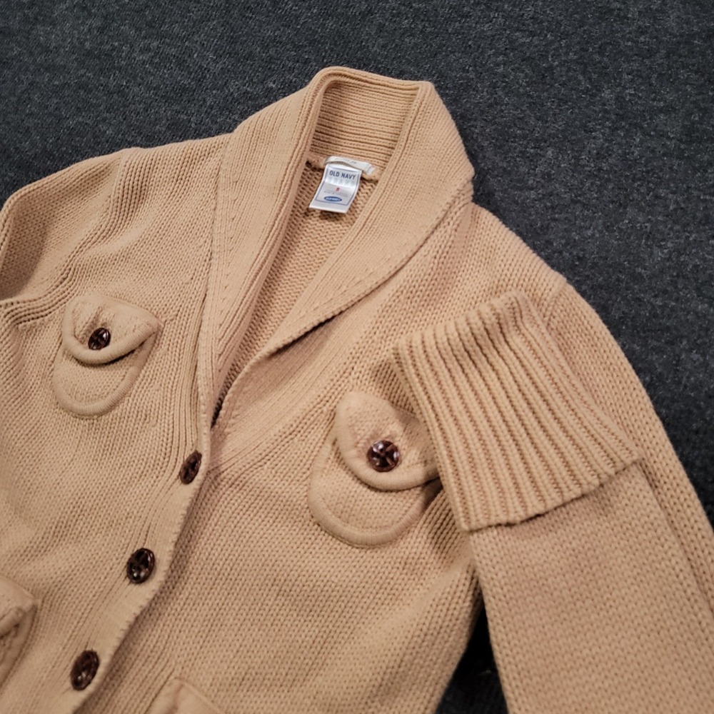 Vintage Y2K 90s Old Navy Cardigan Sweater S‎ Oatmeal Beige Classic Button Grunge